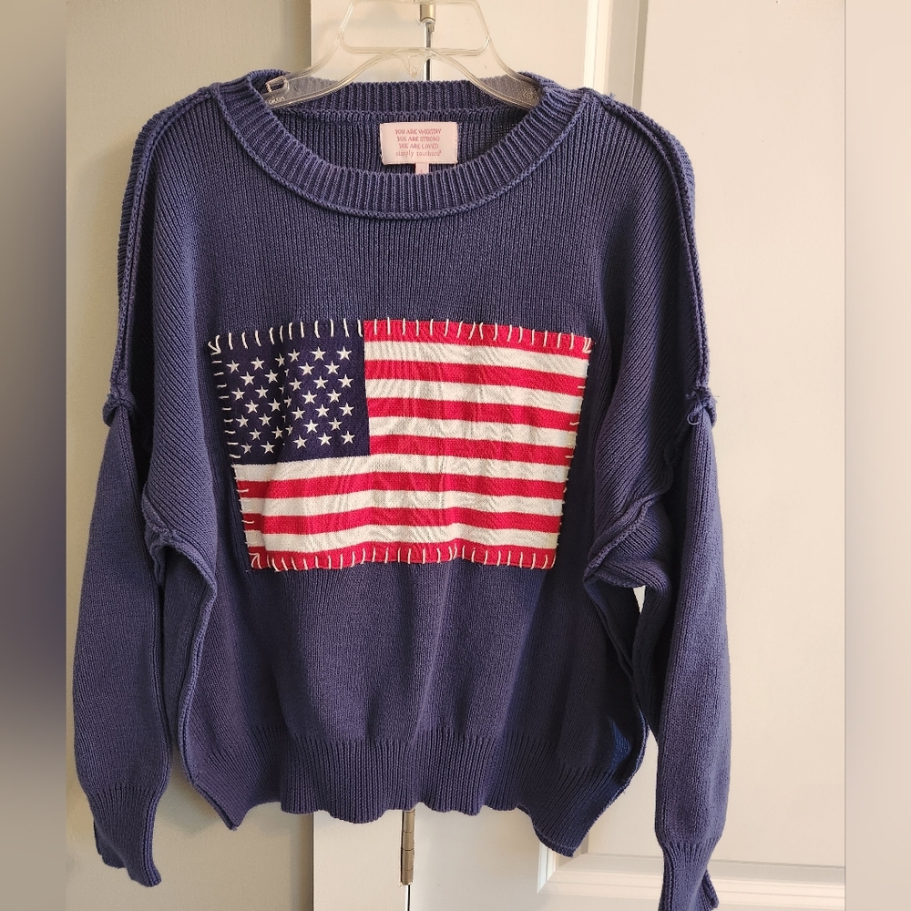 Simply Southern American Flag Pullover Sweater